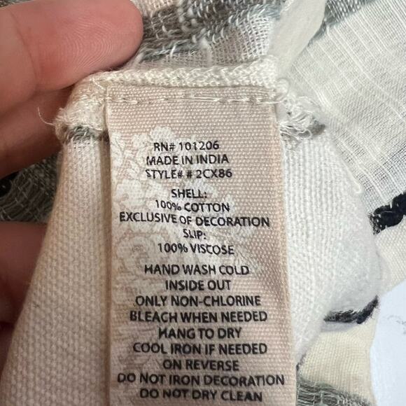 Soft surroundings striped embroidered tunic dress Sz M - Picture 4 of 6
